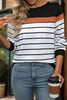 Striped Round Neck Long Sleeve Sweatshirt