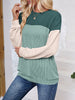 Color Block Round Neck Long Sleeve Sweatshirt